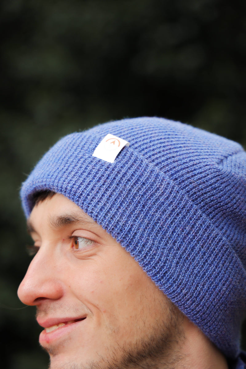 True North Life Garron Recycled Waffle Knit Beanie - Mussel Mid-Blue