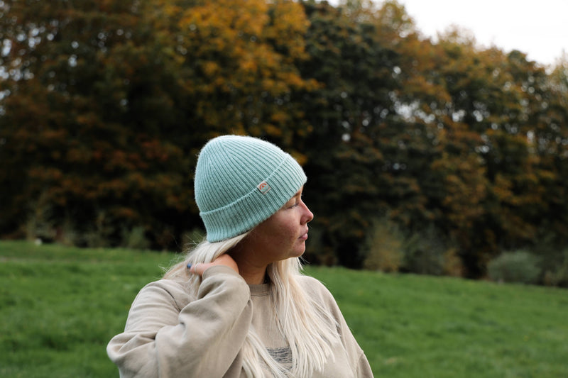 Malin Cashmere + Merino Mix Ribbed Beanie - Mint