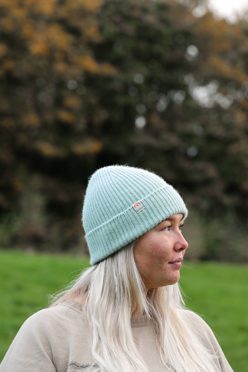 Malin Cashmere + Merino Mix Ribbed Beanie - Mint