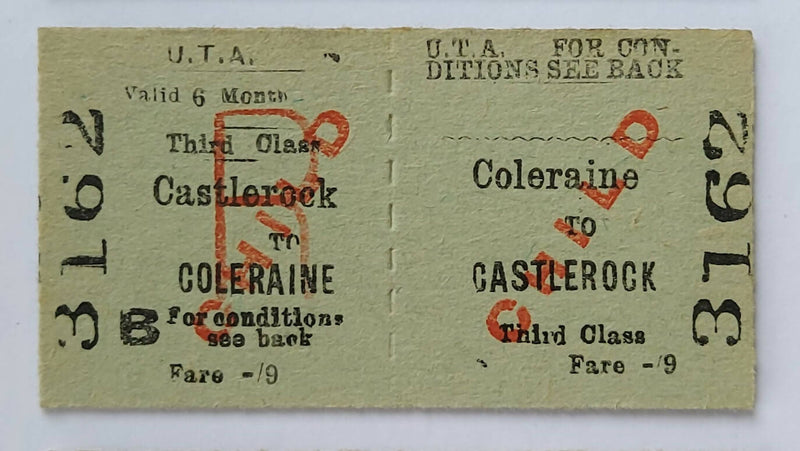 Northern Ireland 'North Coast' framed railway tickets - Range 1