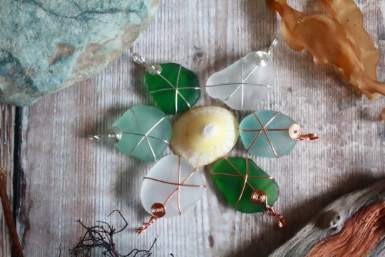 Custom Sea Glass Wire Wrapped Necklace