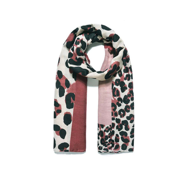 Berry Leopard Print Scarf