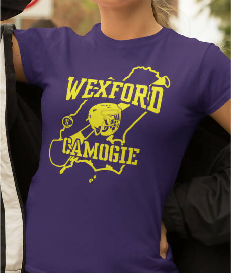 Wexford Camogie - Ladies Fitted T-Shirt - Purple/Yellow