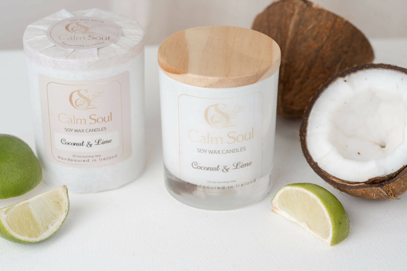 Calm Soul luxury coconut & lime soy wax candle