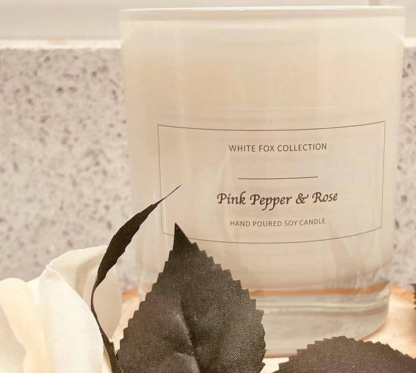 Pink Pepper & Rose Hand Poured Soy Candle