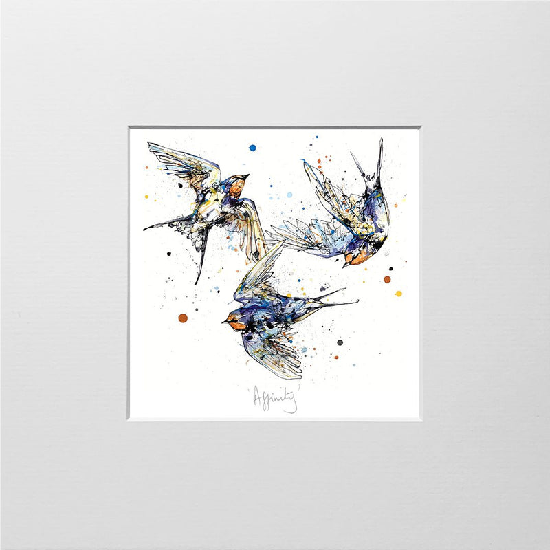 Affinity - Swallows Print with Size and Presentation Options