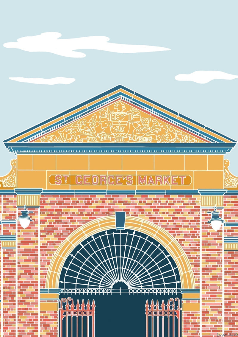 St George's Market Mounted A5 Print