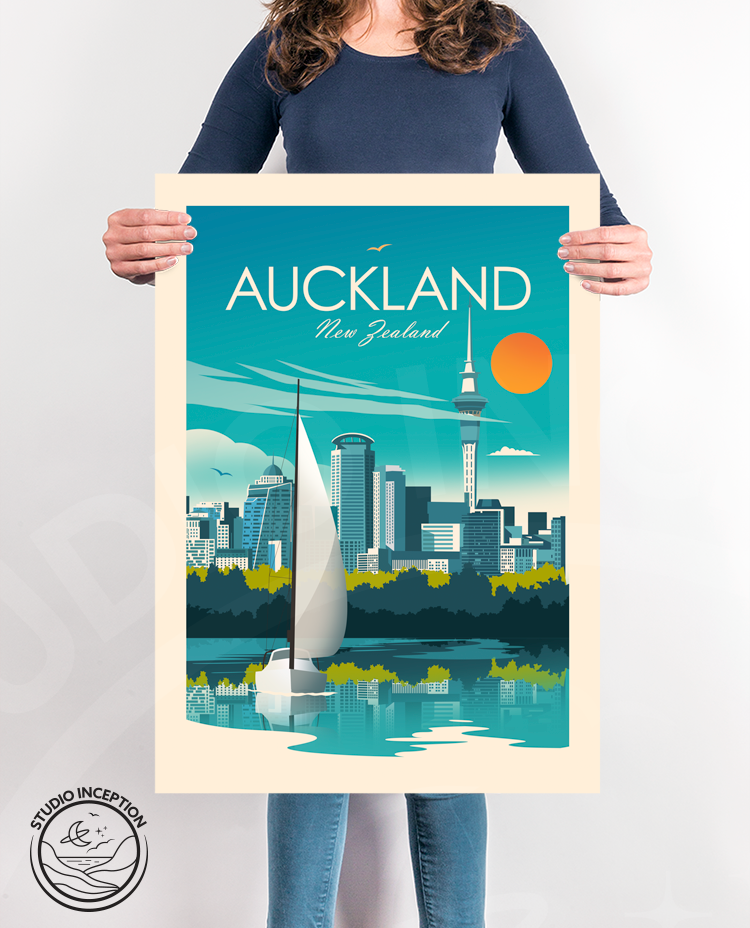 Auckland New Zealand Traditional Style Print