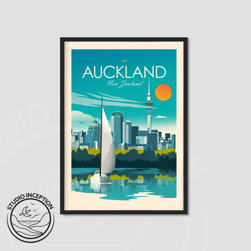 Auckland New Zealand Traditional Style Print