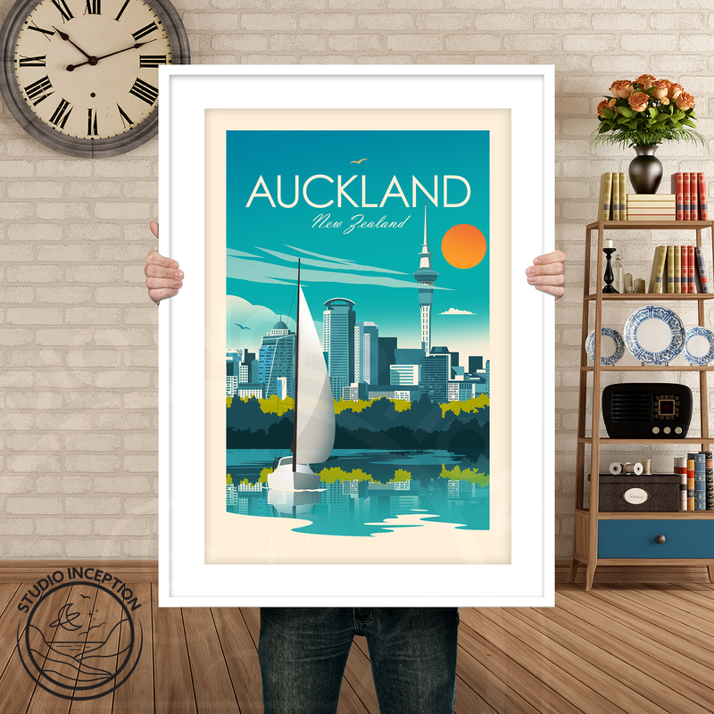 Auckland New Zealand Traditional Style Print