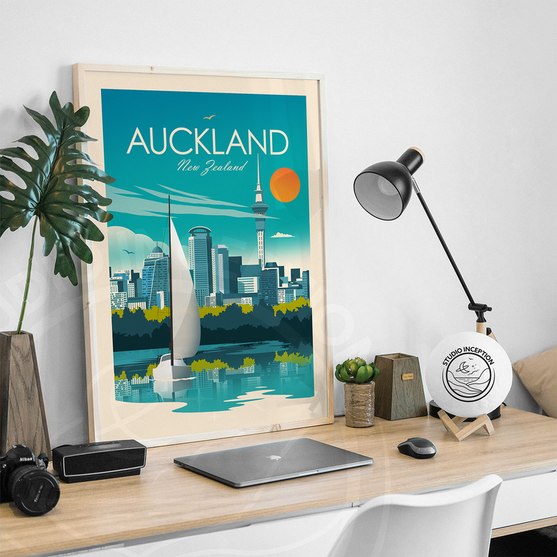 Auckland New Zealand Traditional Style Print