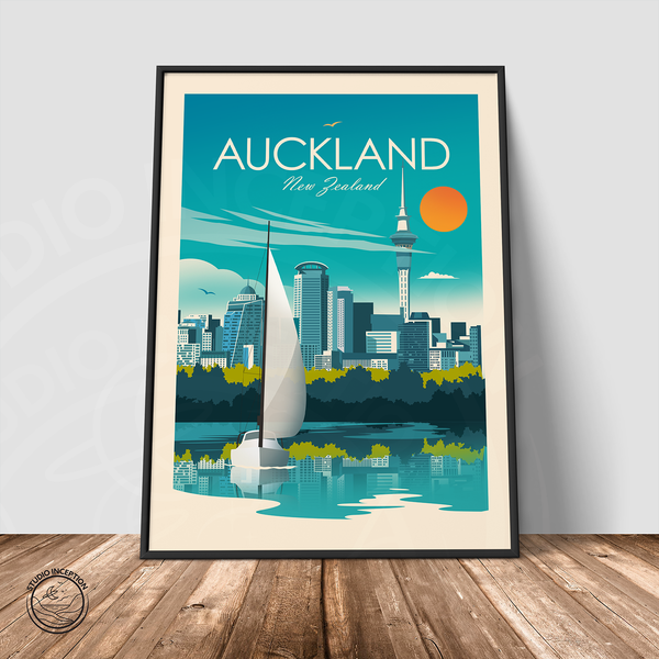 Auckland New Zealand Traditional Style Print
