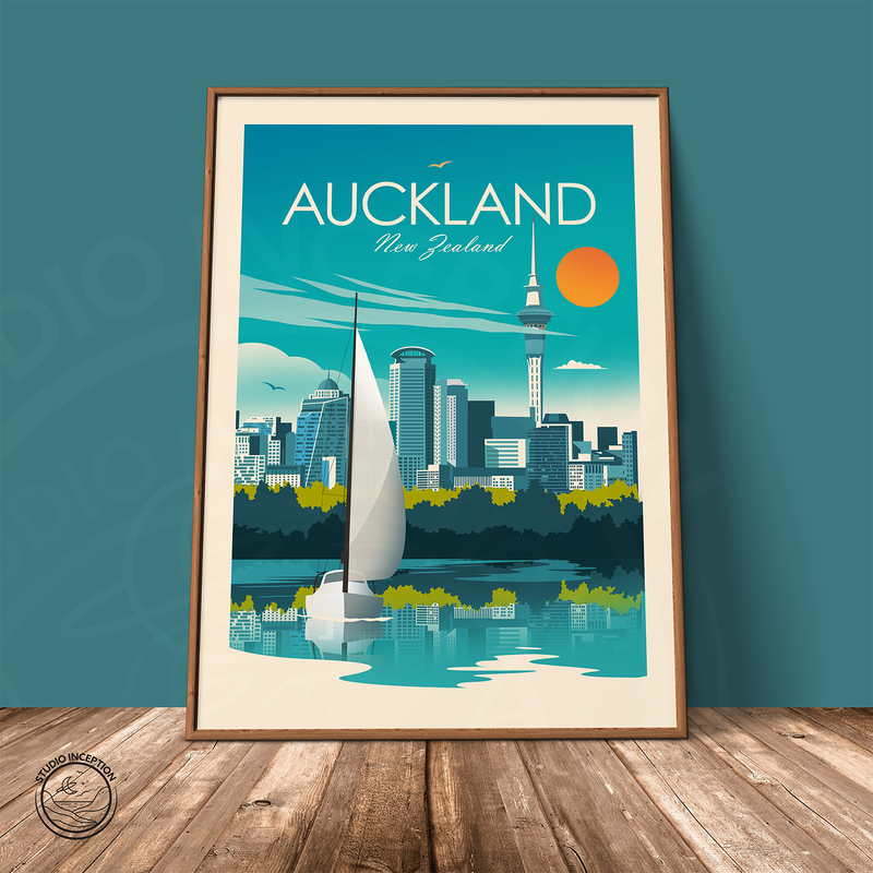 Auckland New Zealand Traditional Style Print