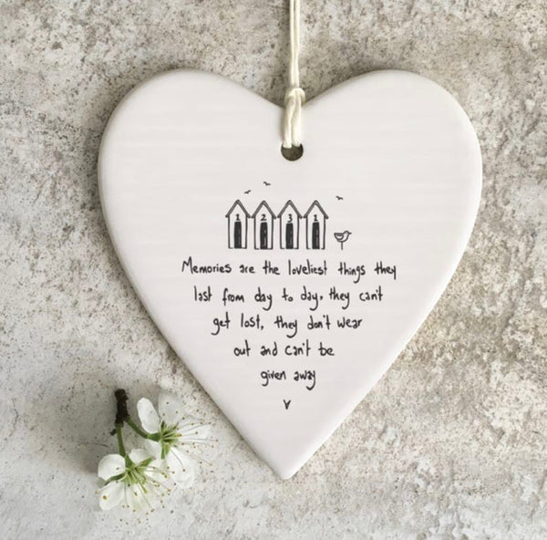 ‘Memories are loveliest thing’ Porcelain Hanging Hear