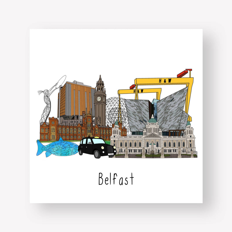 Belfast Landmarks A4 Print