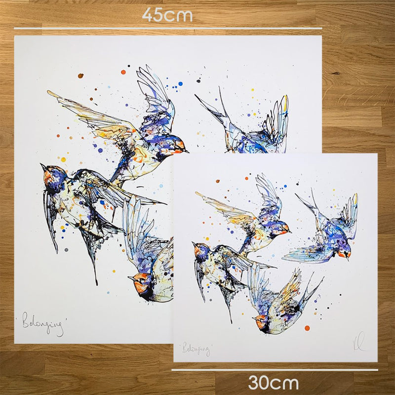 Belonging - Swallows Print with Size and Presentation Options
