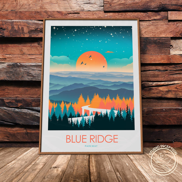 Blue Ridge Parkway Minimalist Print