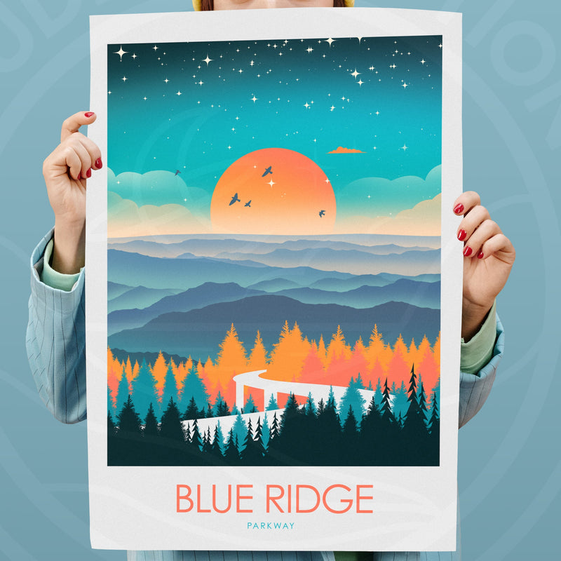 Blue Ridge Parkway Minimalist Print