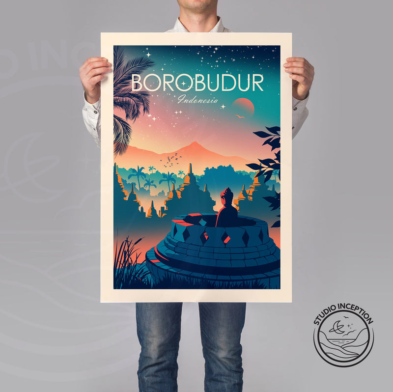 Borobudur Temple Traditional Style Print