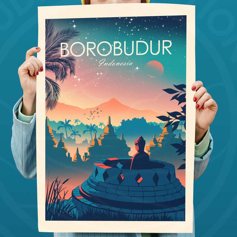 Borobudur Temple Traditional Style Print