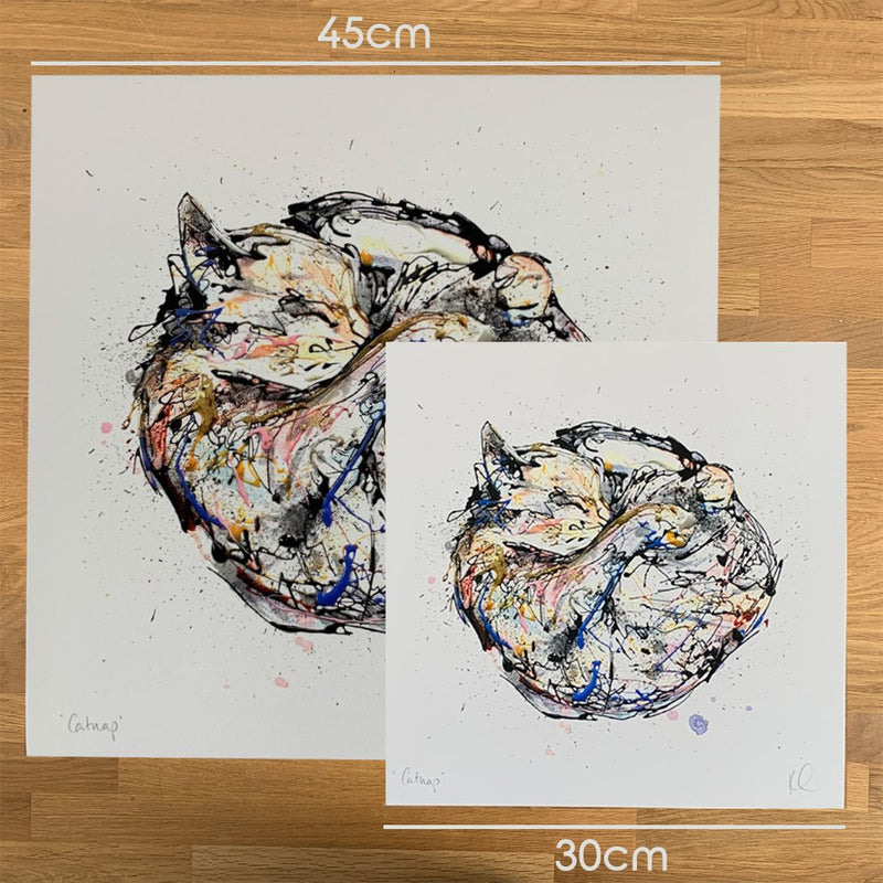 Catnap - Sleepy Cat Print with Size and Framing Options