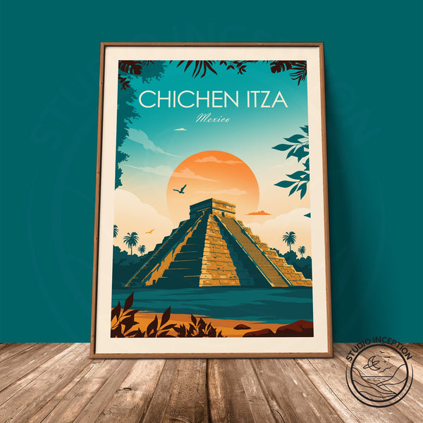 Chichen Itza Mexico Traditional Style Print