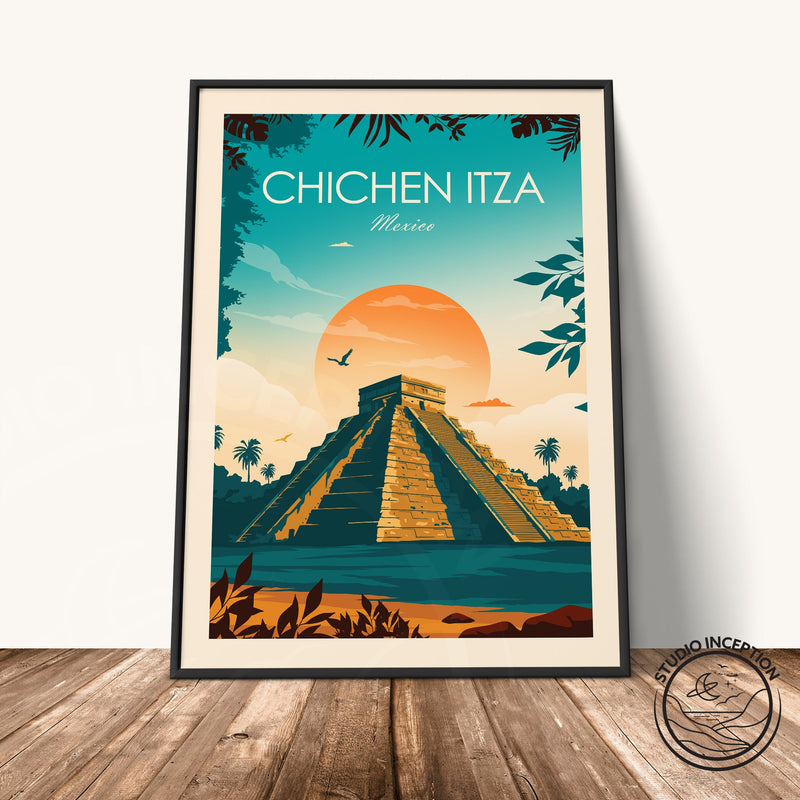 Chichen Itza Mexico Traditional Style Print