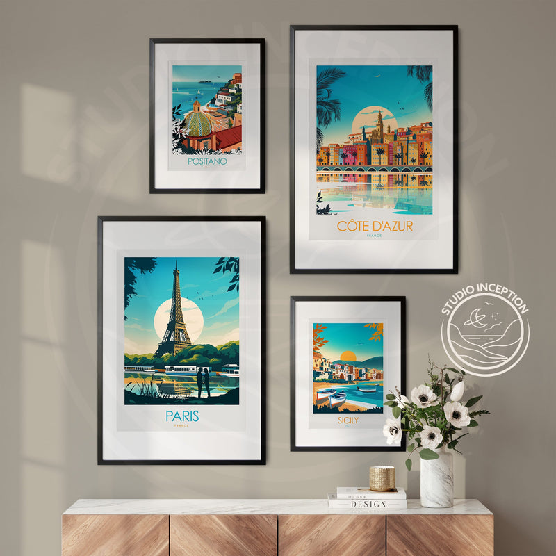 Cote D'Azur France Minimalist Print