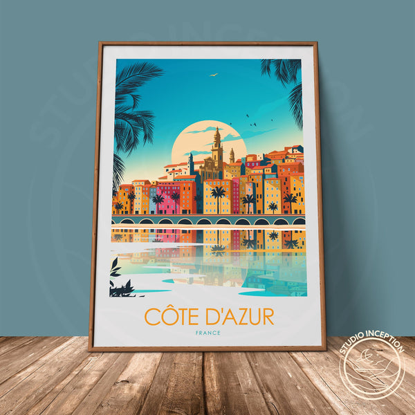 Cote D'Azur France Minimalist Print