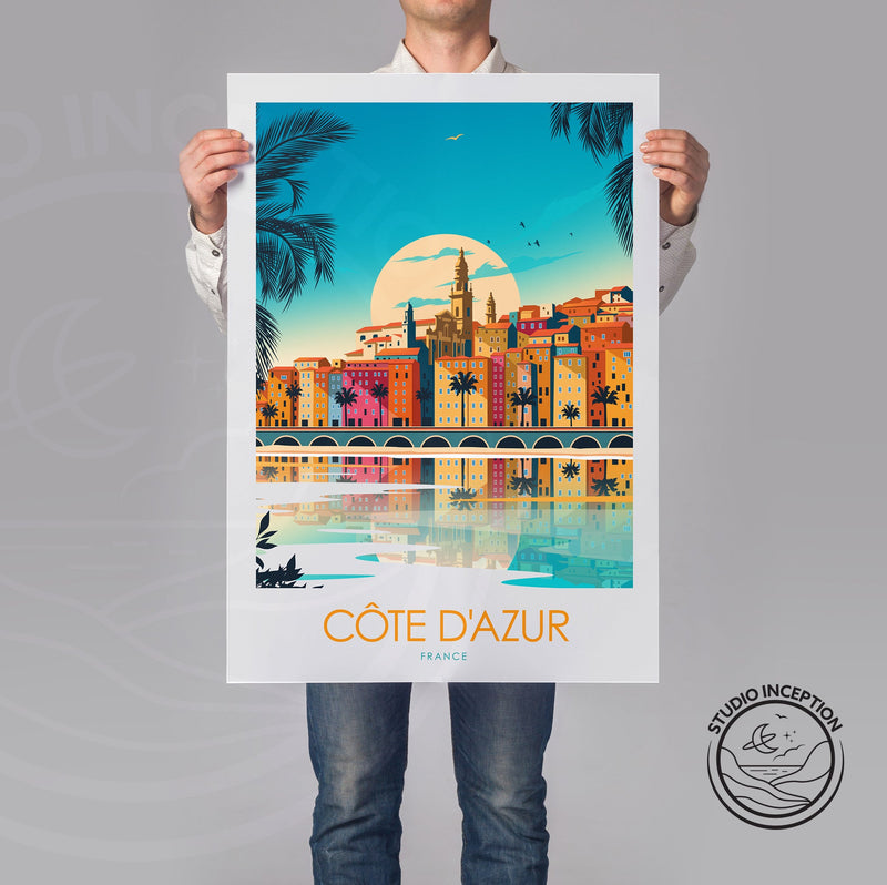 Cote D'Azur France Minimalist Print