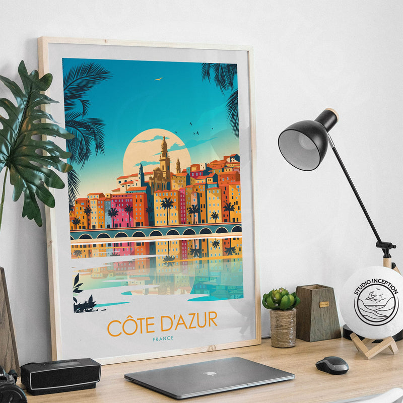 Cote D'Azur France Minimalist Print