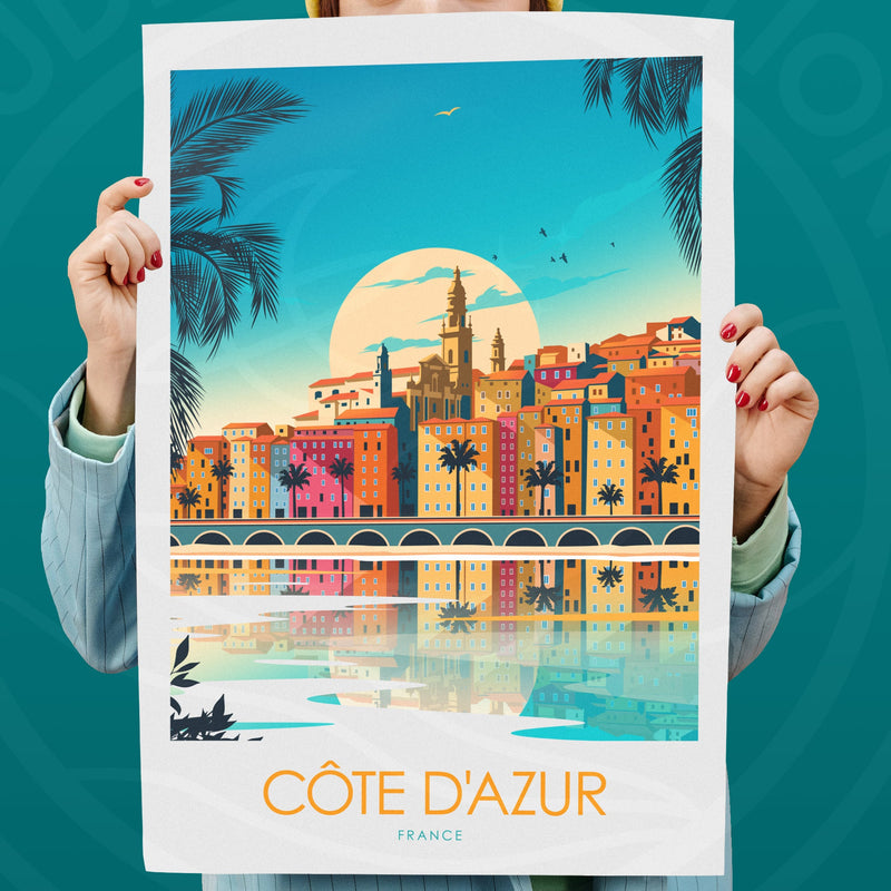 Cote D'Azur France Minimalist Print