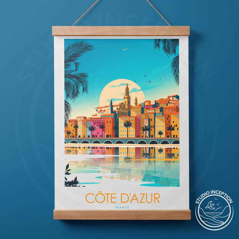 Cote D'Azur France Minimalist Print