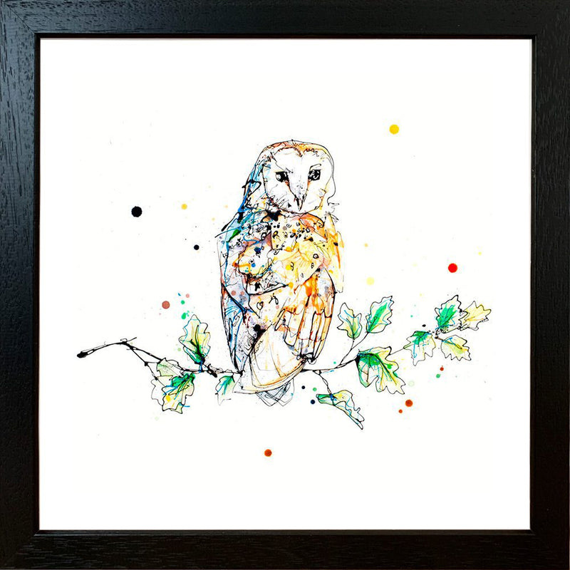 Curio - Barn Owl Print, 30x30cm with Size and Presentation Options