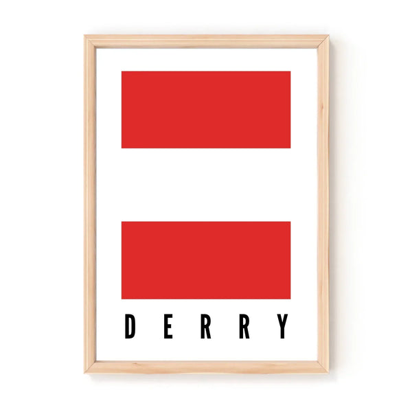 County Derry Flag Style A4 Print