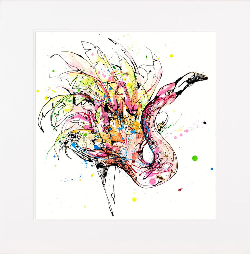 Dancing Queen - Flamingo Print, 45x45cm with Mount Options