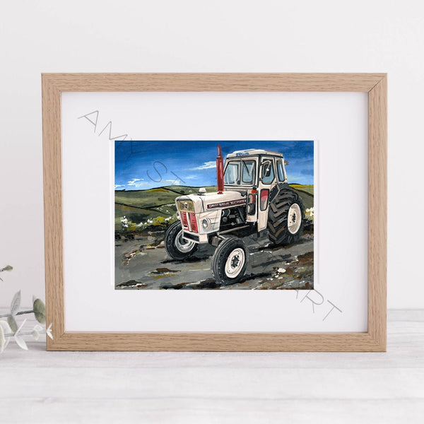 David Brown Tractor Mounted Art Print