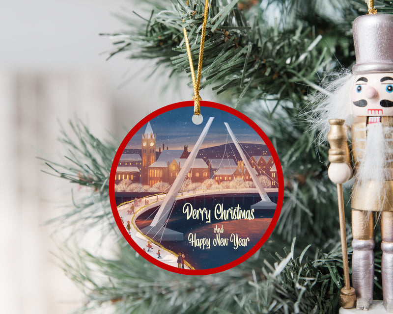 Derry Christmas and a Happy New Year Peace Bridge Christmas Decoration