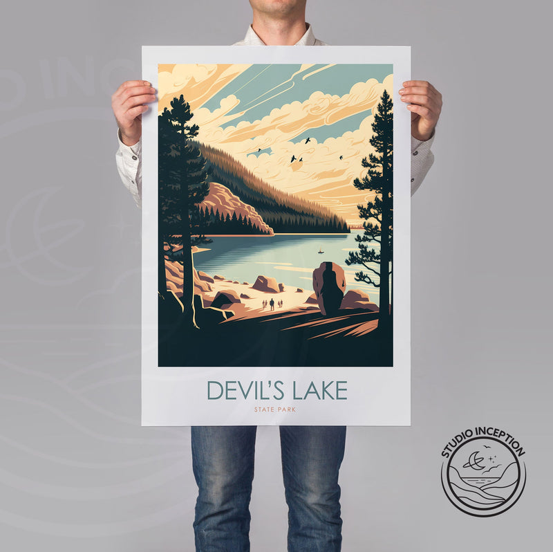 Devil's Lake Minimalist Print