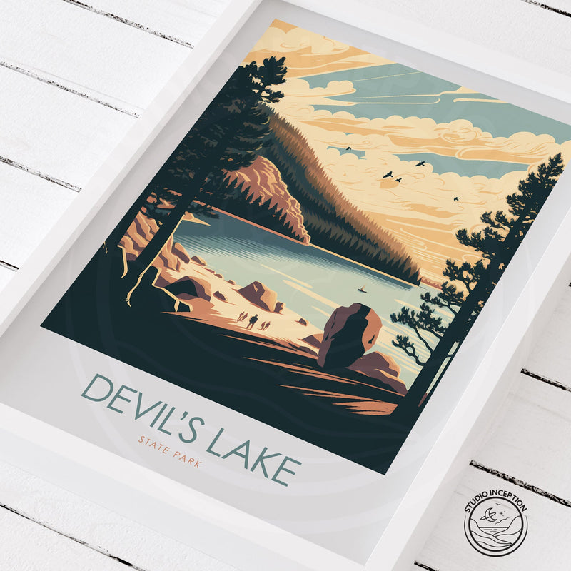 Devil's Lake Minimalist Print