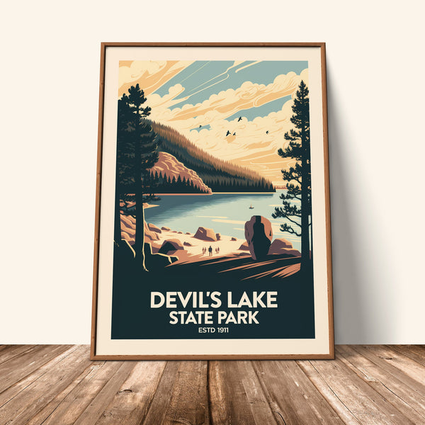Devil's Lake Traditional Style Print
