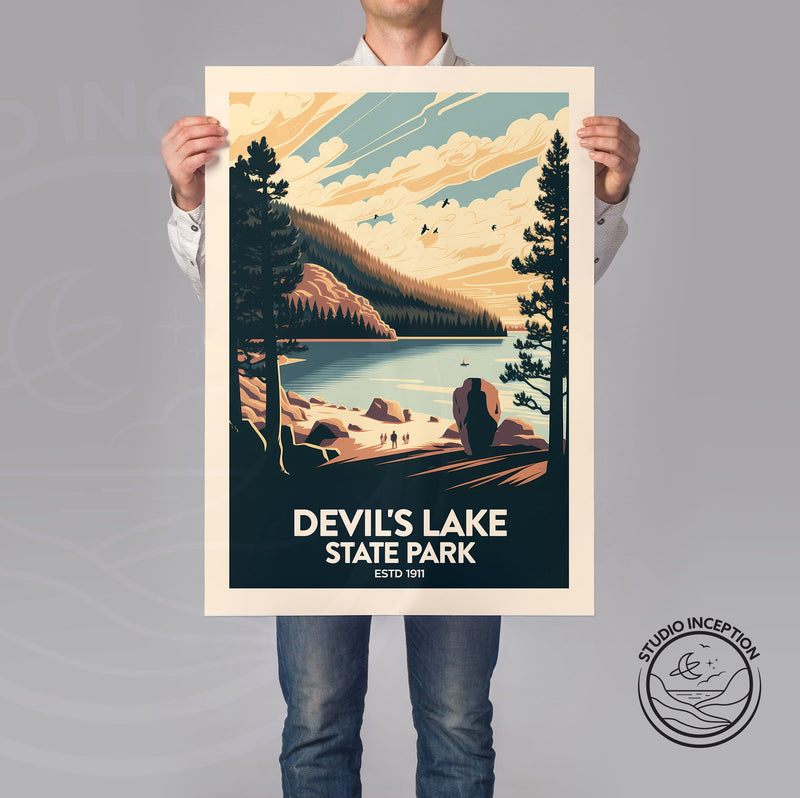 Devil's Lake Traditional Style Print