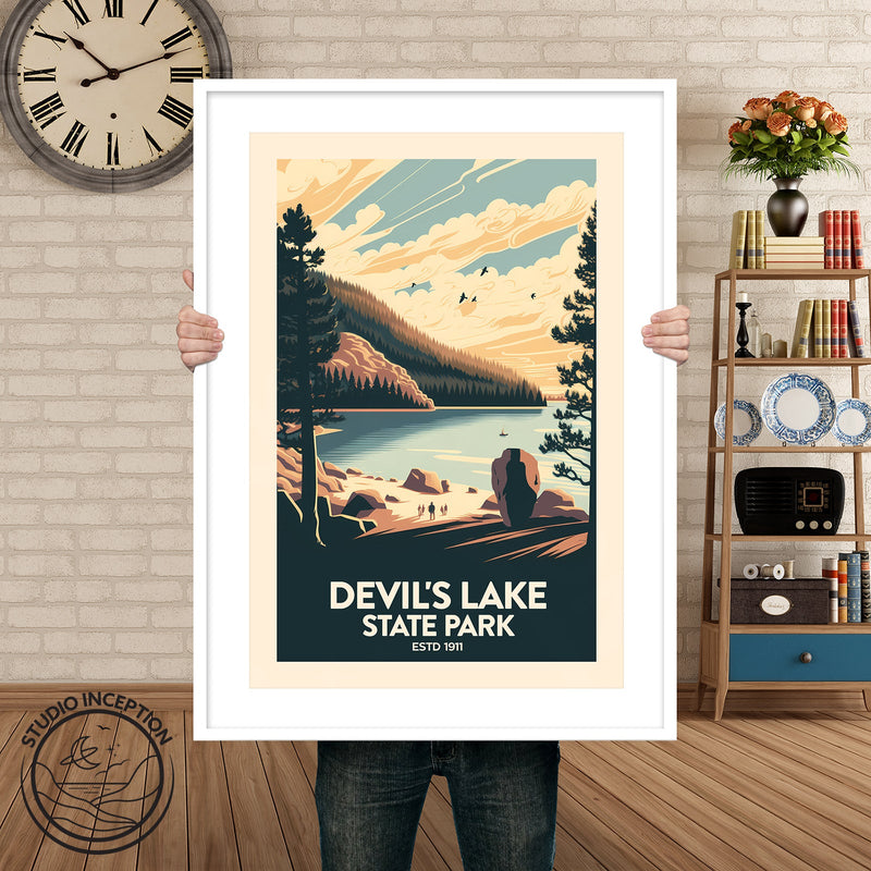 Devil's Lake Traditional Style Print