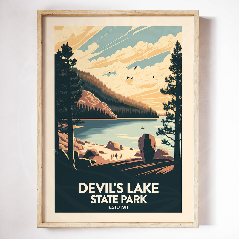 Devil's Lake Traditional Style Print