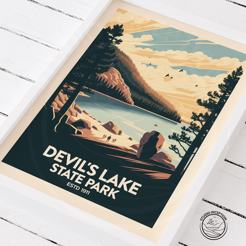 Devil's Lake Traditional Style Print