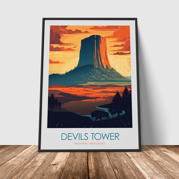 Devil's Tower Minimalist Print