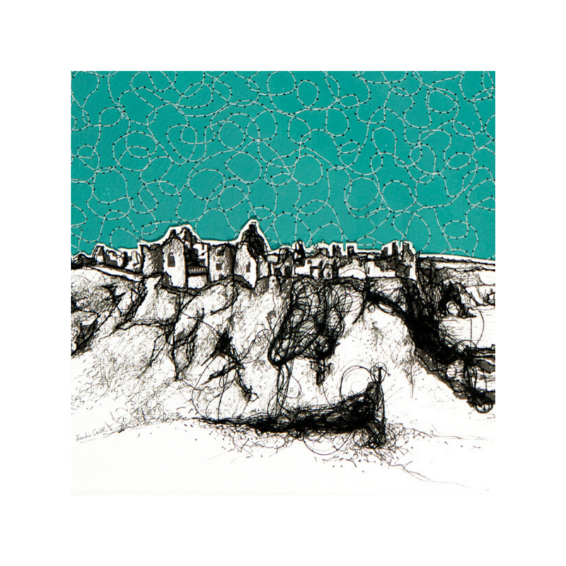 Dunluce Castle giclée print detail view