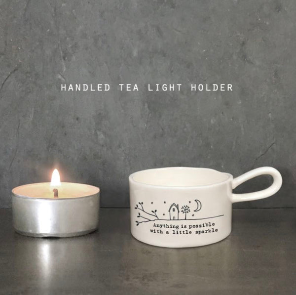 'Anything is possible' Handled Tea Light Holder - East Of India