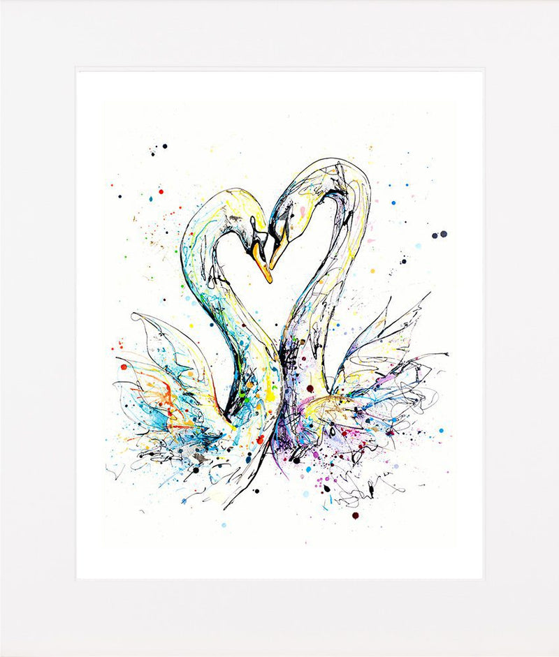 Embrace - Swan Print, 45x56cm with Mount Options
