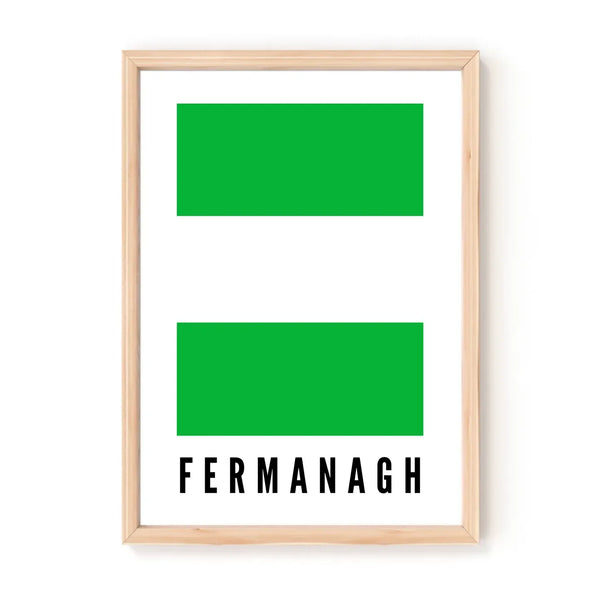 County Fermanagh Flag Style A4 Print